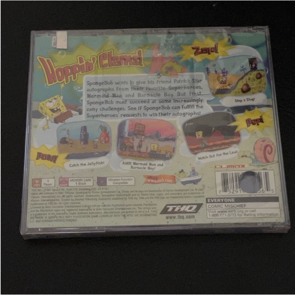 Spongebob Squarepants SuperSponge For PlayStation One, PS1. Factory Sealed. - Picture 3 of 5